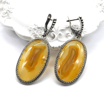 Серьги сердолик 22*37мм. арт. вз323001