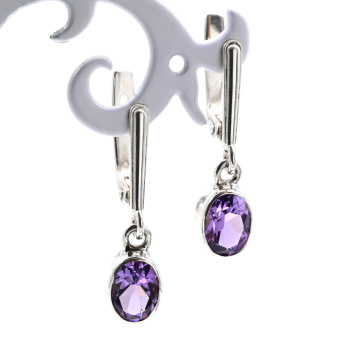 Серьги аметист 7*9мм арт. мч303004