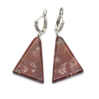 Серьги из яшмы красной 21*30мм, 8г арт. 11620031вп