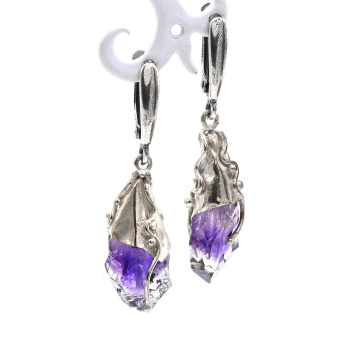 Серьги аметист 10*29мм. арт. жн303200