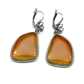 Серьги сердолик 25*33мм. арт. вз323004
