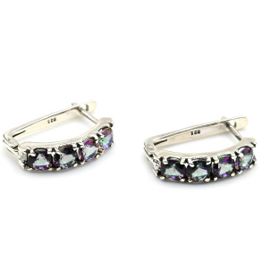 Серьги с925 с мистик топазом 5*20мм, 4,6г арт. с301702....