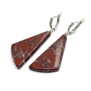 Серьги из яшмы красной 20*40мм, 11г арт. 11620030вп