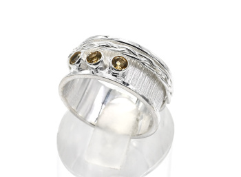 Кольцо С925 антистресс с цитрином, размер 19, 5,4г арт. с125056-19