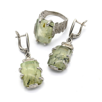 Кольцо и серьги пренит, размер-19 арт. м110700-19