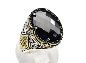 Кольцо мужское С925 цирконом, размер 20,5, 16г арт. с164001-20,5