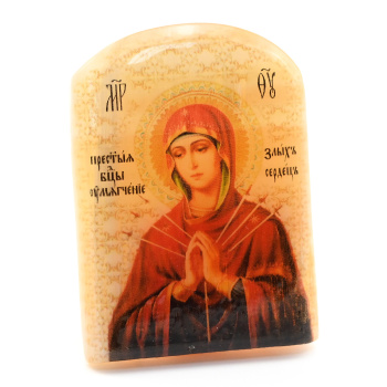 Икона из селенита Божией Матери 