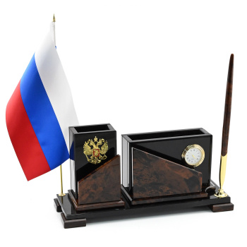 Настольный набор из обсидиана 