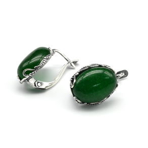 Серьги с хризопразом (имитация). арт. КС901054.
