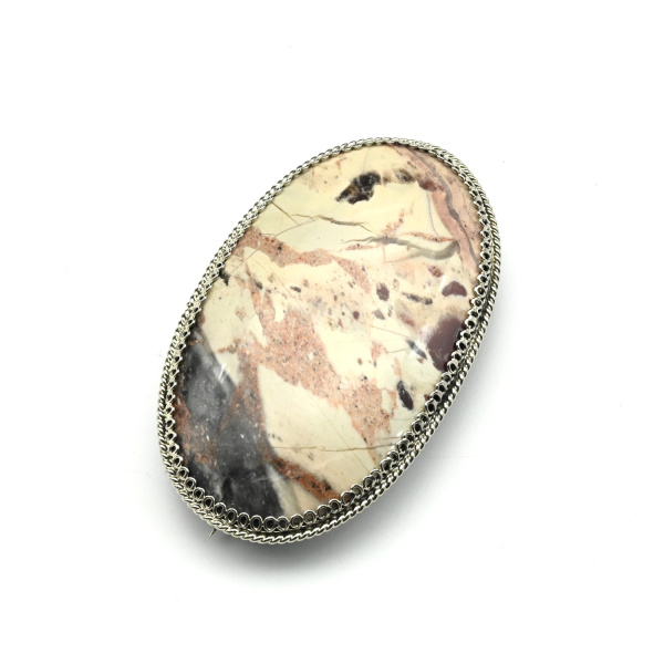 Брошь-кулон яшма уральская  51*31мм. арт. вз841007
