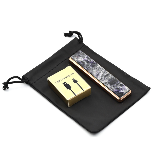 Зажигалка электронная USB с накладкой из гетчеллита арт. 3401556аи