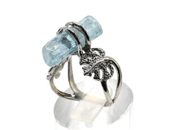 Кольцо и серьги из аквамарина, размер-18,5 арт. м127504-18,5