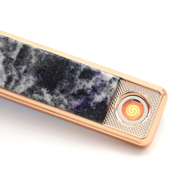 Зажигалка электронная USB с накладкой из гетчеллита арт. 3401556аи