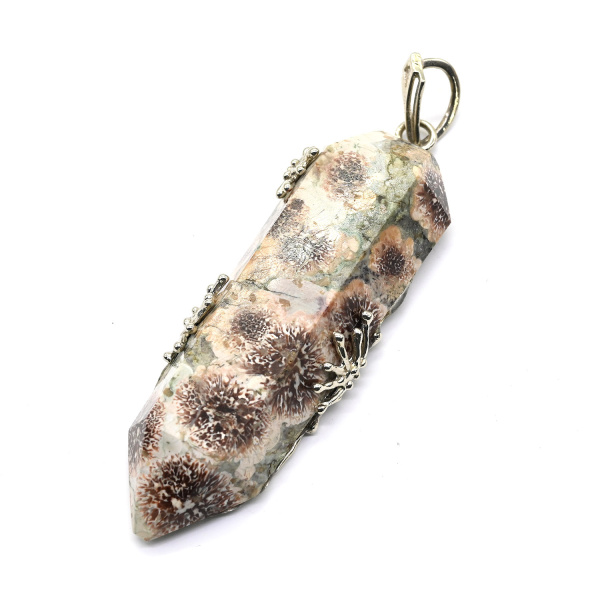 Кулон яшма океаническая 25*70мм. арт. м441202