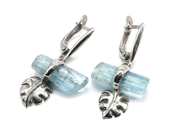 Кольцо и серьги из аквамарина, размер-18,5 арт. м127504-18,5